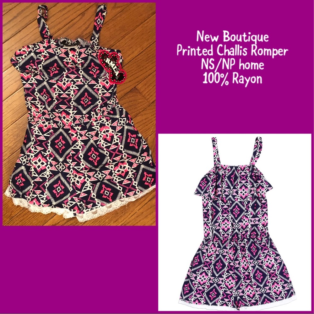 Boutique Printed Challis Romper